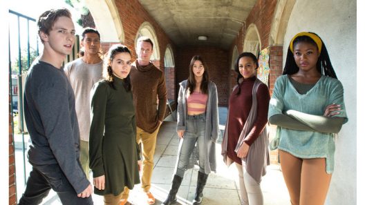 Left to Right: Abraham Lewis, Jan Uddin, Nina Kiri, Matthew Bellows, Eloise Smyth, Nia Sioux, Jasmine Carmichael, Photo by Greg Doherty